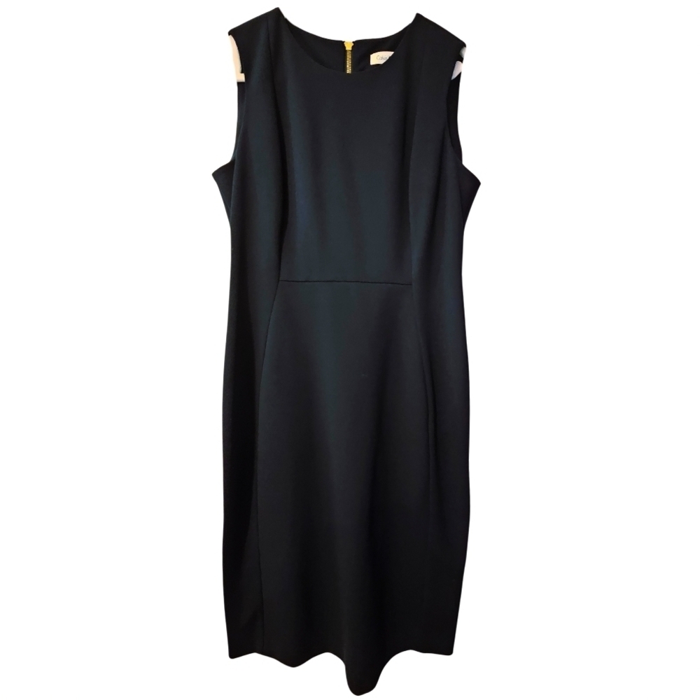 CALVIN KLEIN navy blue sleeveless midi dress size 10